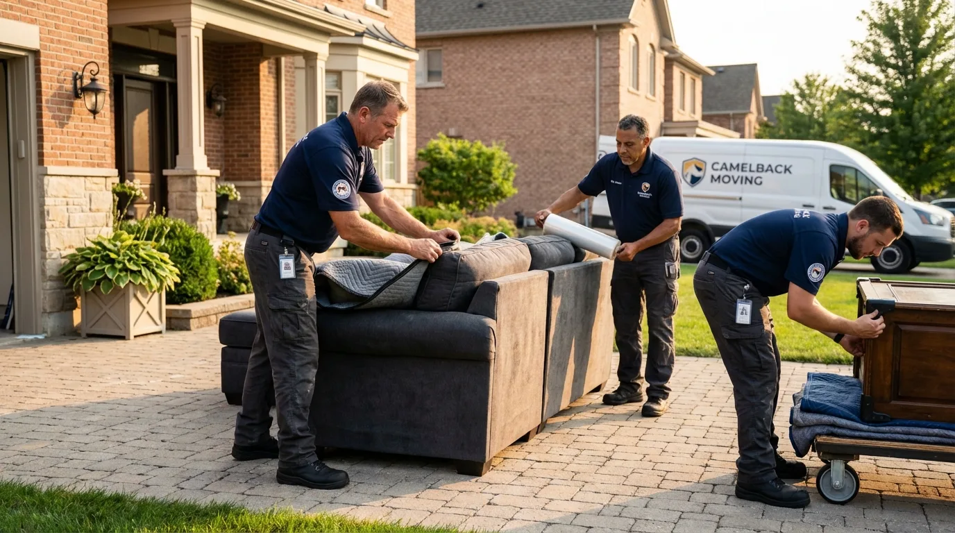 Large estate moving crew wrapping furniture in Ledbetter, KY